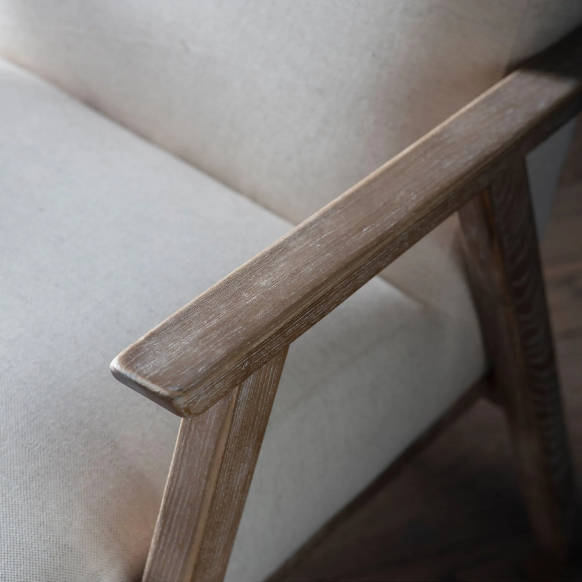 Relaxed Natural Linen and Wood Chair - The Farthing