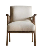 Relaxed Natural Linen and Wood Chair - The Farthing