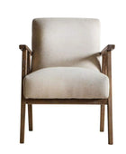 Relaxed Natural Linen and Wood Chair - The Farthing