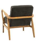 Ribbed Charcoal Boucle Fabric Armchair - The Farthing