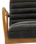 Ribbed Deep Charcoal Boucle Fabric Two Seater Armchair - The Farthing