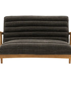 Ribbed Deep Charcoal Boucle Fabric Two Seater Armchair - The Farthing