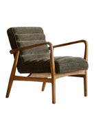 Ribbed Green Boucle Fabric Armchair