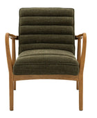Ribbed Green Boucle Fabric Armchair - The Farthing