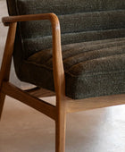 Ribbed Green Boucle Fabric Two Seater Armchair - The Farthing