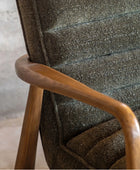 Ribbed Green Boucle Fabric Two Seater Armchair - The Farthing
