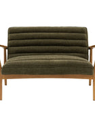 Ribbed Green Boucle Fabric Two Seater Armchair - The Farthing