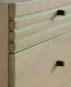 Ribbed Top Oak Sideboard Six Drawer Cabinet - The Farthing
