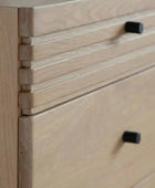 Ribbed Top Oak Sideboard Six Drawer Cabinet - The Farthing