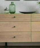 Ribbed Top Oak Sideboard Six Drawer Cabinet - The Farthing