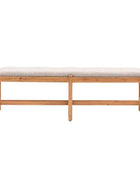 Rich Acacia Wood Dining Bench with Padded Fabric Top - The Farthing