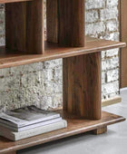 Rich Acacia Wood Open Display Shelf Unit - The Farthing