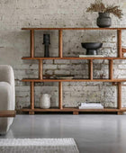 Rich Acacia Wood Open Display Shelf Unit - The Farthing