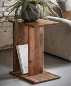 Rich Acacia Wood Side Table - The Farthing