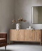 Rich Mango Wood 4 Door Sideboard - The Farthing