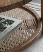 Rich Mango Wood & Cane Shelf Coffee Table - The Farthing