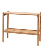 Rich Mango Wood & Cane Shelf Console Table - The Farthing