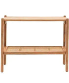 Rich Mango Wood & Cane Shelf Console Table - The Farthing