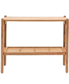 Rich Mango Wood & Cane Shelf Console Table - The Farthing