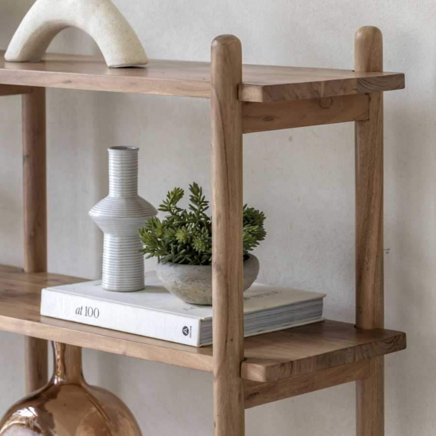 Rich Mango Wood Open Display Shelf Unit - The Farthing