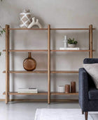 Rich Mango Wood Open Display Shelf Unit - The Farthing