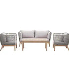 Rope and Wood Outdoor Lounge Sofa Set - The Farthing