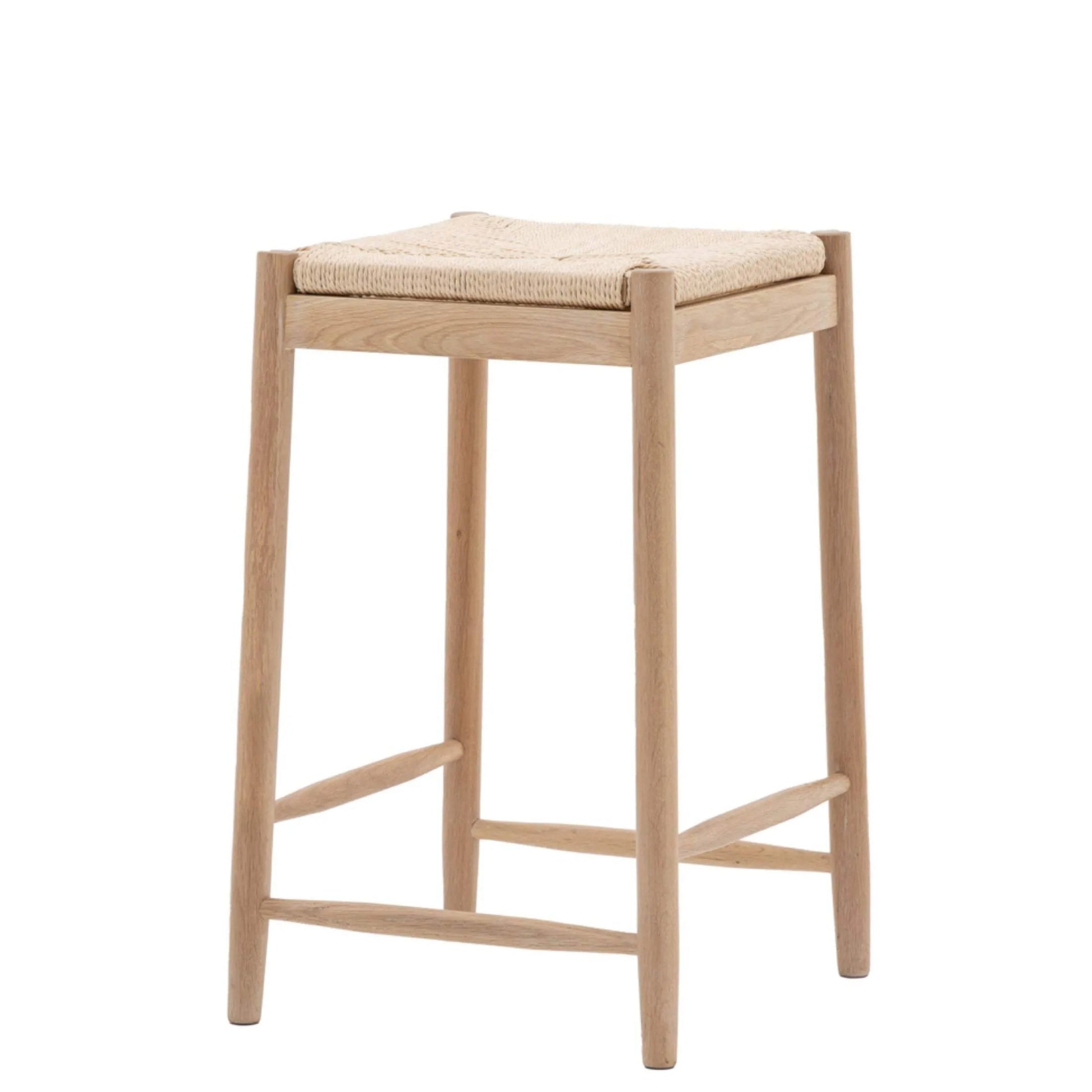 Rope Topped Wooden Stool - The Farthing