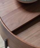 Round Acacia Wood Sliding Top Storage Coffee Table - The Farthing