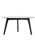 Round Black Oak and Glass Coffee Table - The Farthing