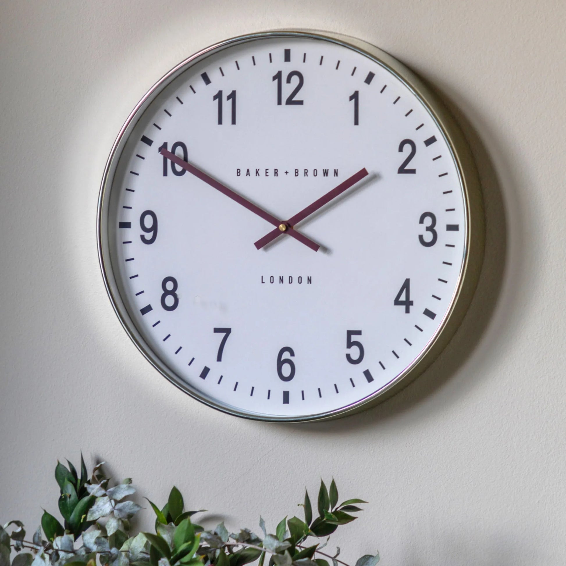 Round Chrome Frame Wall Clock 40cm - The Farthing