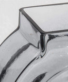 Round Edge Smoked Glass Abstract Vase - The Farthing