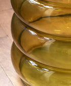 Round Green Glass Bubble Side Table - The Farthing