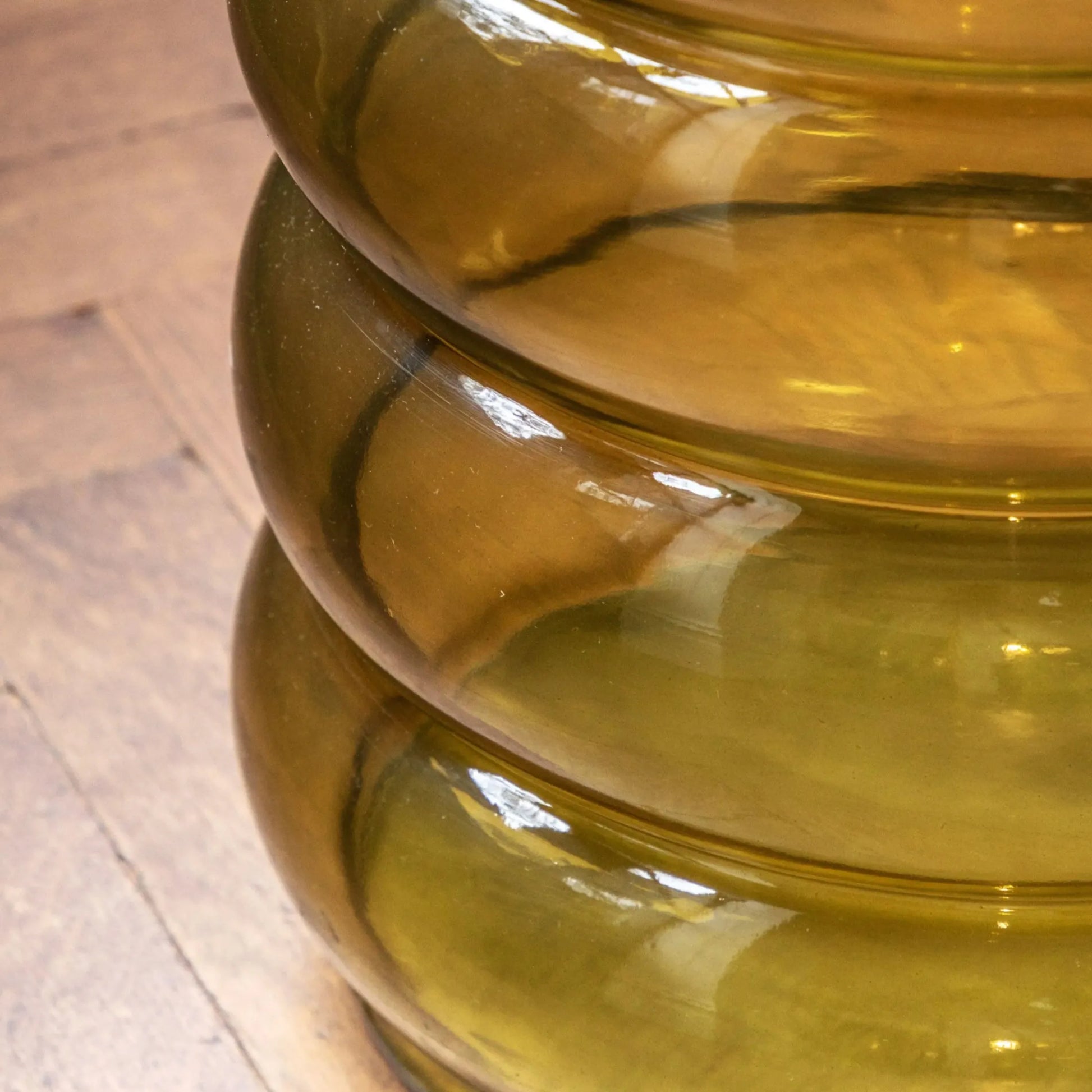 Round Green Glass Bubble Side Table - The Farthing