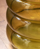 Round Green Glass Bubble Side Table - The Farthing