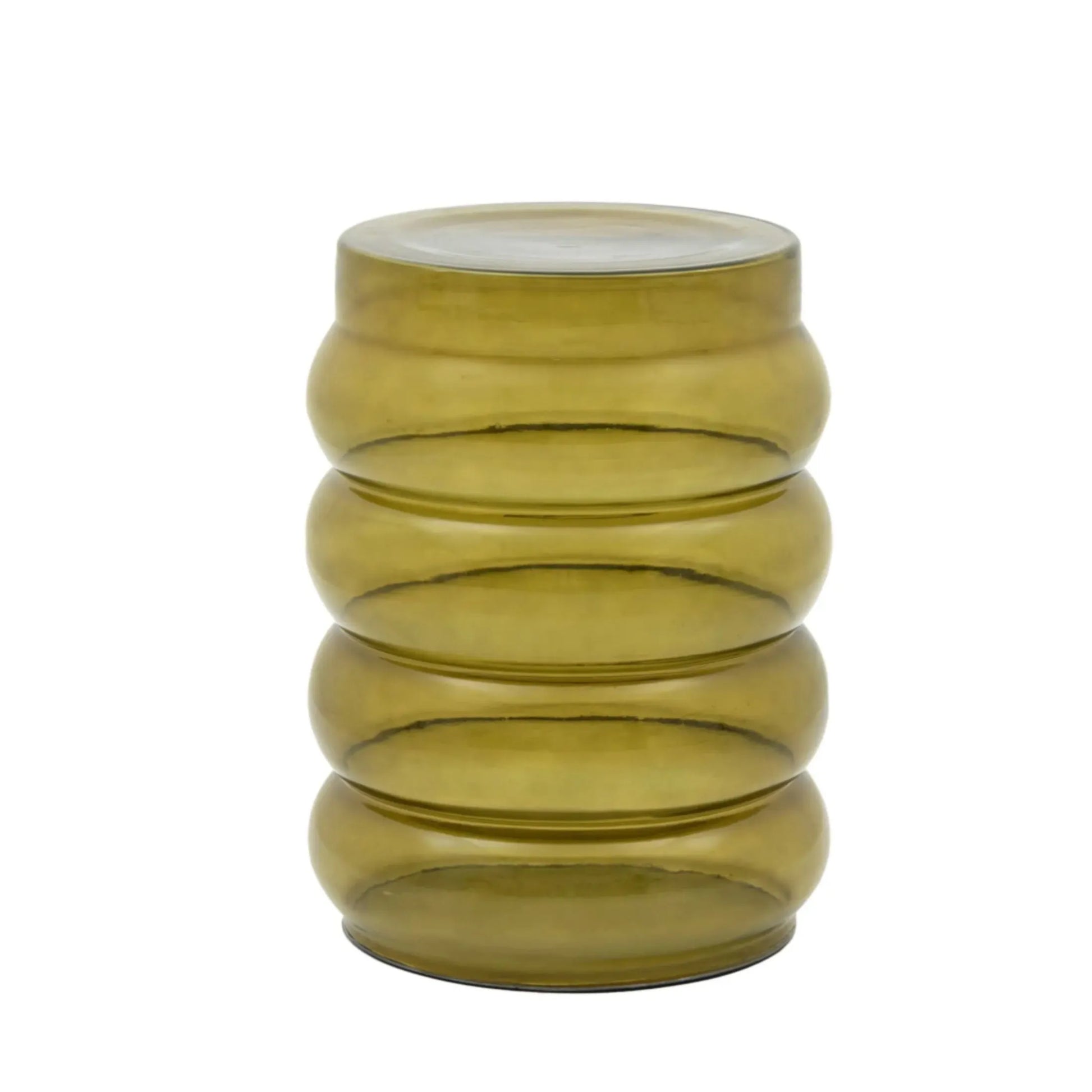 Round Green Glass Bubble Side Table - The Farthing