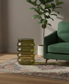 round-green-glass-bubble-side-table