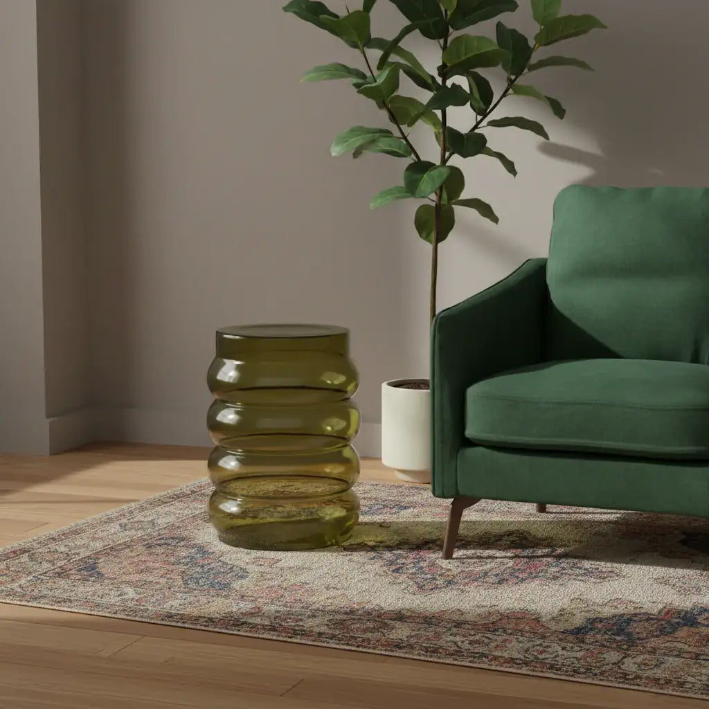 round-green-glass-bubble-side-table