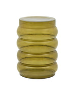 Round Green Glass Bubble Side Table - The Farthing