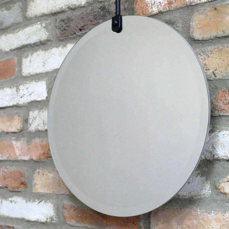 Round Hanging Black Slim Pole Wall Mirror - The Farthing