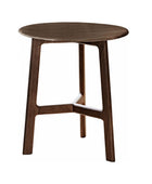 Round Mid Century Styled Walnut Side Table - The Farthing