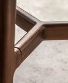 Round Mid Century Styled Walnut Side Table - The Farthing