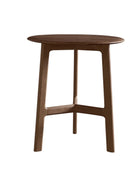 Round Mid Century Styled Walnut Side Table - The Farthing