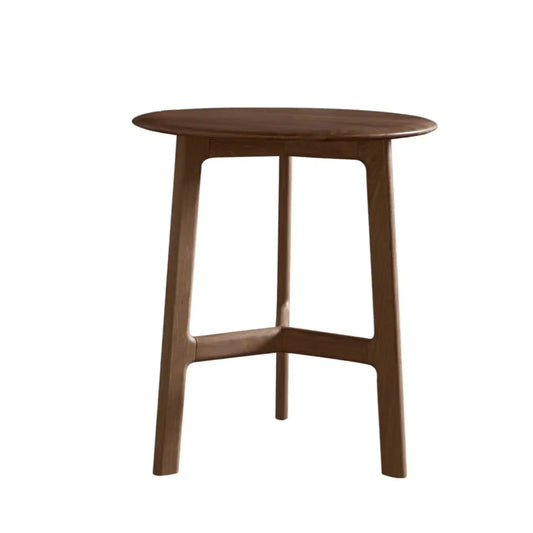 Round Mid Century Styled Walnut Side Table - The Farthing