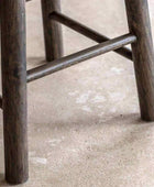 Round Morrish Smoked Wood Stool - The Farthing