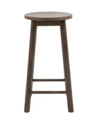 Round Morrish Smoked Wood Stool - The Farthing