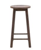 Round Morrish Smoked Wood Stool - The Farthing