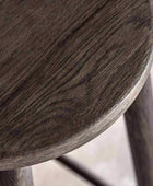 Round Morrish Smoked Wood Stool - The Farthing