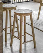 Round Morrish Wood Stool - The Farthing