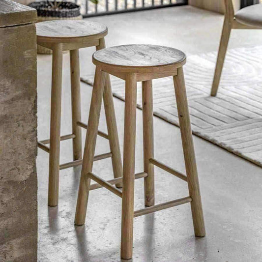 Round Morrish Wood Stool - The Farthing