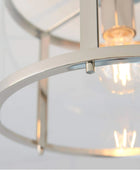 Round Nickel and Glass Ceiling Light - The Farthing